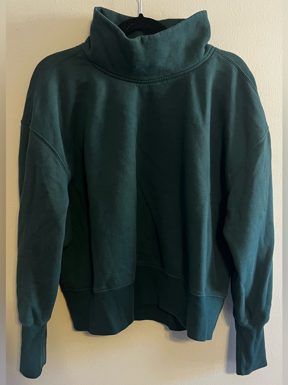 Abercrombie & Fitch Deep Teal Cropped Turtleneck Soft Sweatshirt Women’s XXL